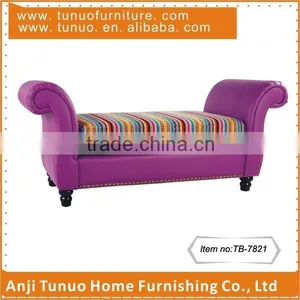 Bedroom Chaise Lounge,Leather,movable Fabric Seat Cushion,copper Nails Around,TB-7821 thumbnail-1