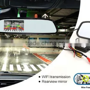 Digita 2.4G Wifi Wireless 4.3inch Wire Free One Second Startup Waterproof HD Car Rearview Mirror thumbnail-3