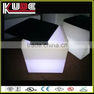 2 in 1 Plastic Bar Square Stools With Ice Bucket and LED Light thumbnail-1