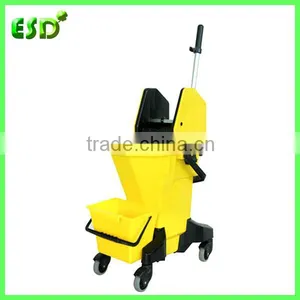 60L Hotel Plastic Double Bucket Mop Wringer Trolley thumbnail-1