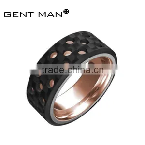 Gold Titanium Ring Carbon Fiber Ring 8mm Titanium Carbon Fiber Ring thumbnail-4