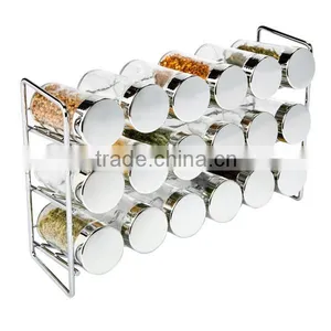 18 Bottles 3 Tiers Chrome Spice Rack Stand Holder thumbnail-1