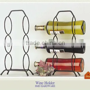 Three Bottles Metal Wine Holder With Handle thumbnail-1