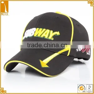 Wjolesale Custom Black 3D Embroidered 6 Panel 100% Cotton Baseball Cap thumbnail-1