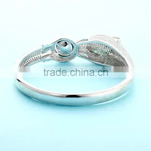 925 Silver Men Lion Head Black Pearl Wholesale Expandable Bangle Bracelet SBG735W thumbnail-6