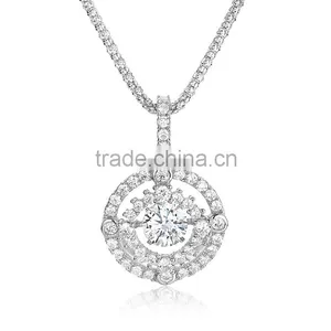 Flsah Christmas Gift Bling Summner Dancing Stone Pendant Necklace Jewelry SPG924W thumbnail-4