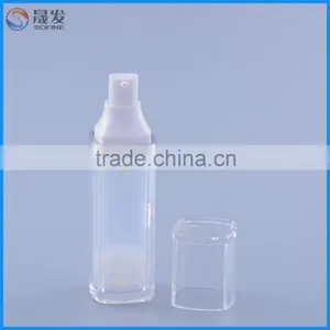 New Type 50ml Plastic Airless Bottle With Pump Dispenser Transparent Cap thumbnail-2