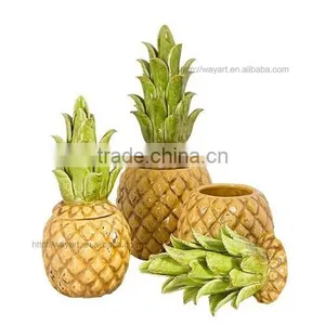 Decorative Gold Ceramic Pineapple Canister thumbnail-3