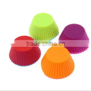 Silicon Cake Cups / Silicone Cake Baking Cup Set Kitchen Craft Tool Colorful Round Shape thumbnail-4