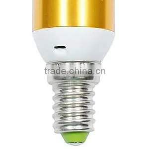 AC85-265V E14 3W 6SMD5730 Cool White Led Candle Tail Light,glod Aluminum House With Glass Cover thumbnail-3