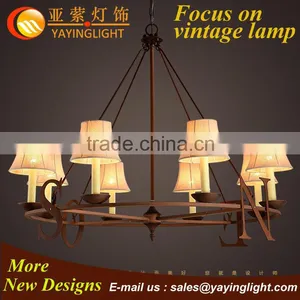 High Quality Iron Fabric Shade Pendant,edison Industrial Luxe Hanging Lamp,vintage Chandelier Iron and Fabric Shade New thumbnail-1