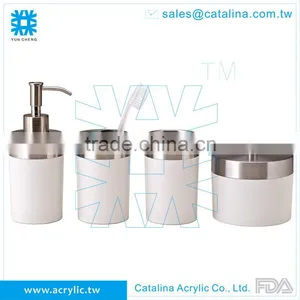 Tooth Brush, Set or Separate of Tumbler Cotton Jar Lotion Dispenser Soap Dish Acrylic Bathroom Accessory thumbnail-3