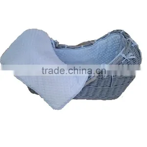 Grey Color Nursery Pod Wicker Basket With 100% Cotton Covering thumbnail-1