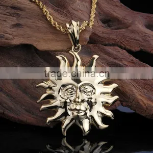 Simple Casting Design Fashion Unique Gold Sun Pendant thumbnail-4