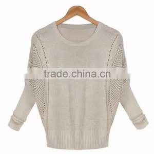 Woman Open Stitch Bat Sleeves Spring Summer Knitwear thumbnail-1