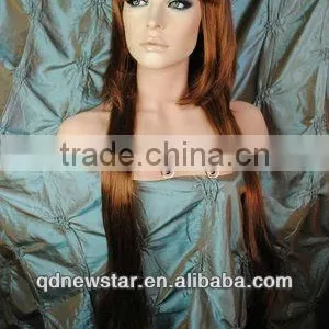 Brown Color Bob Long Synthetic Lace Front Wig Drop Shipping Factory Price thumbnail-1