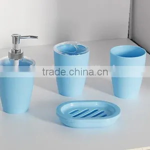 Elegant Plastic 4pcs Bathroom Set With Soap Dispenser thumbnail-2
