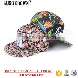 Design Your Own Floral 5 Panel Hat Cap thumbnail-3