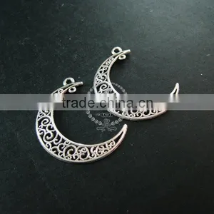 36x32mm Vintage Style Antiqued Silver Plated Moon Connector DIY Pendant Charm Supplies Findings 1820270 thumbnail-3