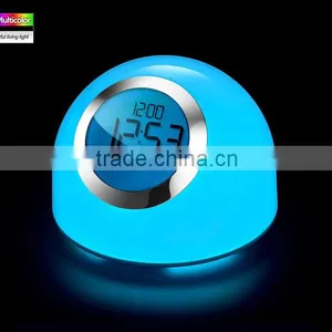 Multi Color Led Touch Light With Digital Alarm Clock Lava Lamp 7 Color Chaning Night Light Touch Led Desk Table Lamp thumbnail-5