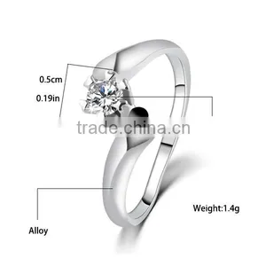 1 Gram Gold Rings Jewelry Zircon Wedding Silver Ring thumbnail-1