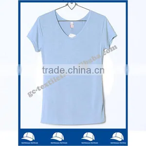 Girl's Slim Style V-neck Short Sleeve T-shirts thumbnail-1