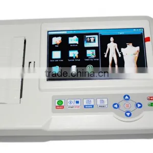 7 Inch Touch Screen 12 Lead Resting 6 Channel Electrocardiograph ECG Machine EKG Monitor With PC Sync Software Multi-language thumbnail-2