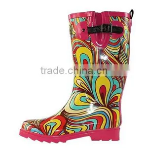 100% Natural Rubber Black Horse Sex With Women Rain Boots thumbnail-1