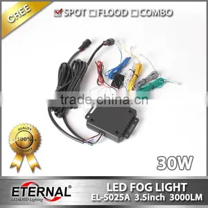 3.5in 30W Jeep Wrangler Rubicon Universal Led Fog Light 4x4 Offroad Truck Trailer Vehicles Work Led Driving Lamp thumbnail-4