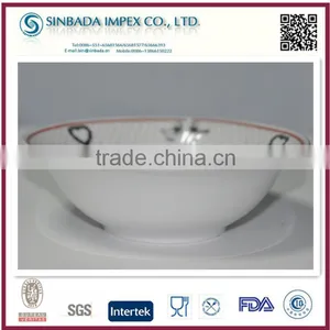 Wholesale High Quality Cheap White Ceramic Bowl With Design thumbnail-1
