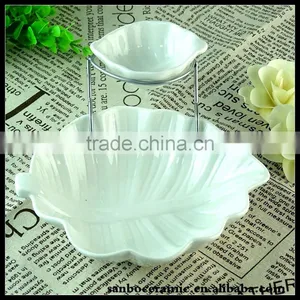 2 Sizes Party Decoration 2 Tier White Shaped Porcelain Plate Tableware Wholesale thumbnail-1