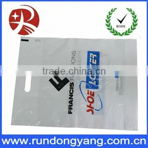 Custom White Plastic LDPE/HDPE Die Cut Handle Bag thumbnail-1