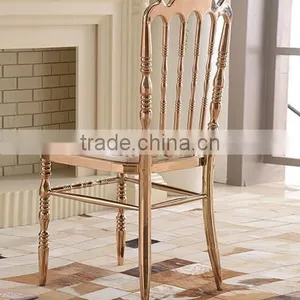 Quality Polished Rose Golden Stainless Steel Luxury Modern Chiavari Tiffany Chair LQ-SSC001R thumbnail-3
