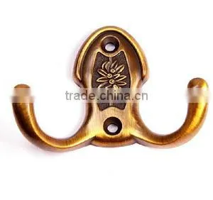 Solid Brass Shiny Polish Double Hanger Hook thumbnail-2