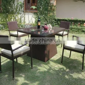 Outdoor Furniture Rattan Dining Table Set/ PE Wicker Patio Dining Set thumbnail-1