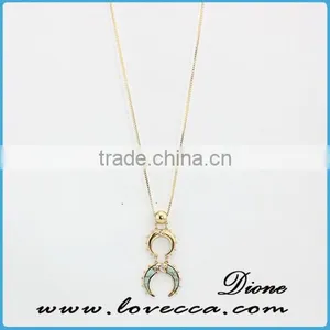 Fashion Jewelry White Stone Necklace Chain Turquoise Necklace thumbnail-2