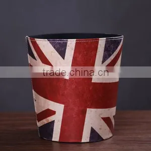 Inno-crea Home Office Waterproof Decorative Leather Trash Can thumbnail-1