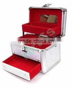 High Quality Faux Leather Jewelry Box With Mrror And Lock thumbnail-1