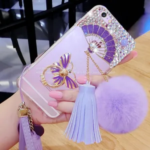 Soft Tpu Diamond Cell Phone Cover Case Silicone Mobile Phone Cases for IPhone7/7Plus/6/6s/6plus/6splus Fluffy Ball Shell thumbnail-2