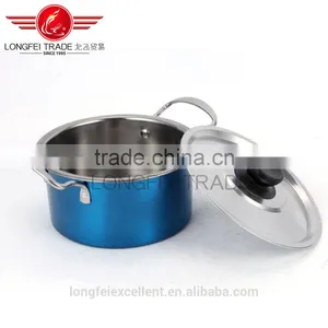 Manufacturay Wholesale Best Quality Pcs Colorful no Stick Stainless Steel Cookware Set/cook Pot thumbnail-4