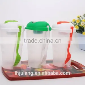 Wholesale BPA-Free Plastic Salad Shaker /plastic Salad Cup With Fork/plastic Salad Shaker on the Go thumbnail-5