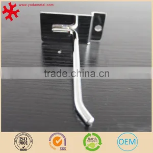 4-Inch Chromed Slatwall Metal Hooks With Stabilizer and Double Hook Clips, Black thumbnail-5