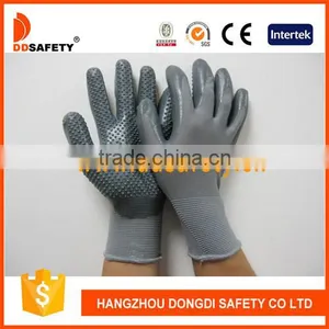 DDSAFETY 2017 13G Grey Nylon Knitted Gloves With Grey Nitrile And Dots Safety Gloves thumbnail-1