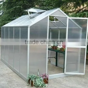 Aluminum Greenhouse With One Lockable Door and Four Roof Windows thumbnail-1