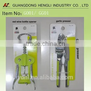 Stailess Steel Red Wine Bottle Opener and Garlic Presser thumbnail-1