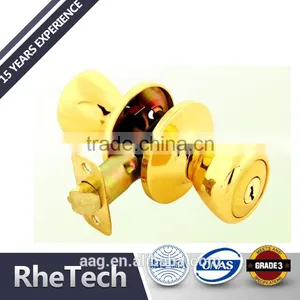 Solid Brass American Style Tubular Round Ball Knob Door Lock For Bedroom thumbnail-1