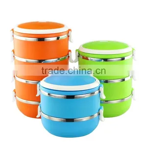Round Shape Stainless Steel Takeaway Food Container With Handle thumbnail-1