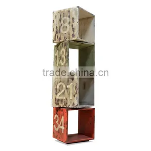 Accent Table Cube Box Swivel Mahogany Wood thumbnail-2