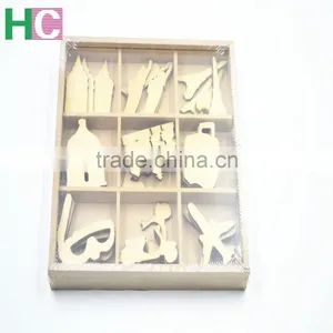 2016 Art Craft New Design Christmas Present Wooden Stamps Snow Wood Toy Piece thumbnail-3