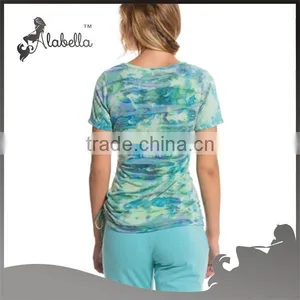 Wholesale Fitness Wear Gym Wear Sportswear Women's Sexy Tight T-shirt thumbnail-2